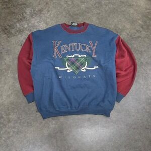 Vintage Kentucky Wildcats Crewneck Sweatshirt XL Blue Burgundy Y2K Collegiate